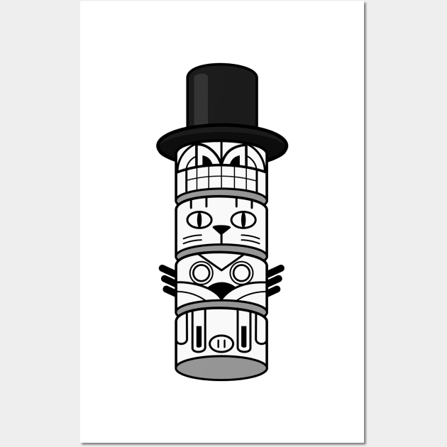 Top Hat Totem Wall Art by Johnitees